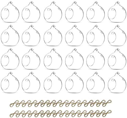 NUPTIO Hanging Glass Terrarium Globes with 2 Holes, 24 Pcs, 3.15 Inch by Nuptio