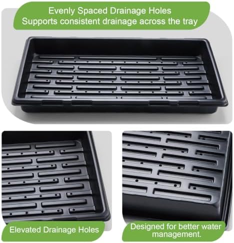 10-Pack Heavy-Duty 1020 Seed Trays with Drain Holes, Reusable Plant Flats - Image 2