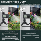 100FT Smart Drip Irrigation System with Water Timer – Automatic Garden Watering System with 360° Bendable Hose & 24 Adjustable Nozzles for Garden, Yard, Lawn,Compatible with 3/4" & 1/2" Hose - Image 3
