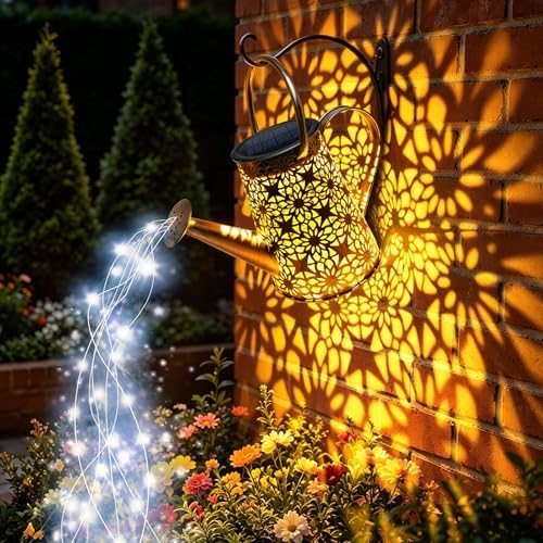 VOOKRY Watering Can with Lights, Large Hanging Solar Lights Outdoor Waterproof, Decorative Retro Metal Solar Garden Decor for Outside Patio Yard Porch Lawn, Gifts for Women Mom Grandma Birthday - Image 2