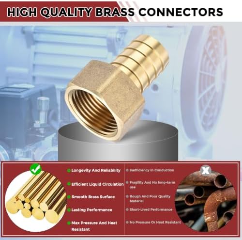 8pcs Brass Hose Barb Fittings 3/4" Hose Barb to 3/4" NPT Female - Image 4