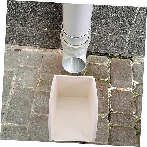 HOMSFOU PVC White Rainwater Collection Splash Block for Downspout Drainage - Image 4