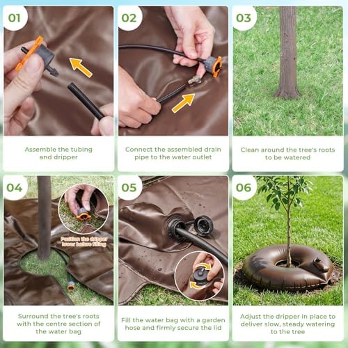 HIRALIY 10 Gallon Slow Release Tree Watering Bags, 4 Pack - Image 7