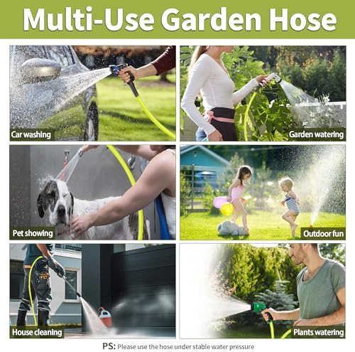 DAVCO Garden Water Hose 100FT x 5/8" ID with 7 Function Nozzle - Image 7
