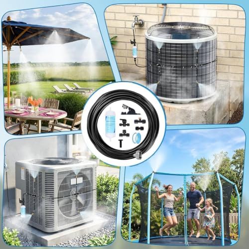 Ac Condenser Ac Mister Cooling System Kit, Anti Clog Design with Filter Mist System, Uniform Fine Mist Hose Misters Ideal for Sun Exposed Condensers - Image 6