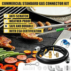 Safety System Kit, 3/4" id natural gas line hose, 48" commercial kitchen gas line hose, mobile gas connector hose kit with 2 elbow fittings, 3/4 gas flex line (48INCH-Black) - Image 4