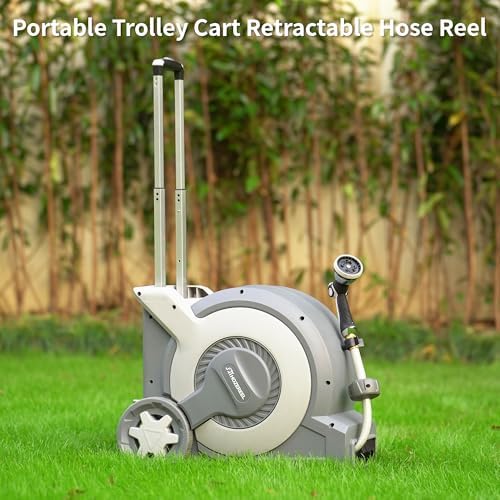 Portable Trolley Cart Retractable Garden Hose Reel 1/2"x 100FT - Image 2