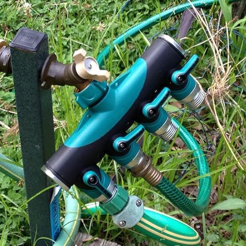 Hose Divider, 4-Way Hose Divider, 4-Way Heavy Duty Water Valve for Tap, 4 Outlets with On/Off Valve - Image 5