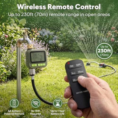 1 Zone Water Timer with Brass Inlet Outlet, Sprinkler Timer for Garden Hose - Image 2