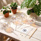 Chumia 4 Pcs 23 oz Glass Plant Self Watering Globes Large Iridescent - Image 2