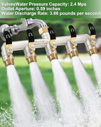 5 Way Hose Splitter Heavy Duty, Garden Hose Splitter with 5 Long Handle, Full Flow Brass Nickel Plated Water Hose T Spigot Splitter Adapter Connector, 3/4 - Inch GHT Thread (Black) - Image 6