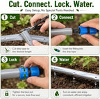 Tondiamo 500 ft 5/8" Drip Tape Irrigation Kit 16 Mil 6" Spacing, Blue - Image 3