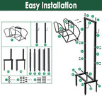 Garden Hose Holder, Heavy Duty Water Hose Holders, Sturdy Metal Hose Stand, Hose Organizer, Water Hose Hanger Rack, Hose Reel Storage Stake hold 150Ft Water Hoses, for Patio, Lawn, Garden - Image 7