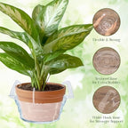 12" 12-Pack Clear Hanging Plant Basket Drip Pans Water Catcher Tray - Image 4