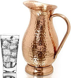 Pure Copper Pitcher with a Lid, Large Size Solid Handcrafted Copper Water Hammered Jug, Capacity 70 Oz/2000ml, Copper Carafe For Home, Hotels & Gifting - Image 3