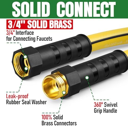 Heavy Duty Garden Hose 75ft, NON-EXPANDABLE Flexible Water Hose, Kink Resistant Lightweight Hybrid Hose, Leakproof Hose Male to Female Fittings - Image 3