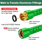 100FT Flexible Garden Hose & 10Modes Nozzle,Lightweight Water Hose,Kink-Free,All-Weather 3/4 in. Hose for RV,Boat,Car Wash,Garden,Yard,Camper,Outdoor NoneExpand (Green-Black,100 Ft) - Image 4