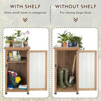 Ketive Outdoor Storage Cabinet with Metal Worktop, Small Garden Storage Cabinet with Adjustable Shelf, Weather-Resistant Fir Wood Tool Organizer for Patio, Backyard, Porch or Balcony - Image 6