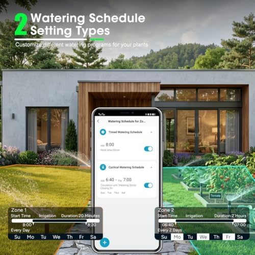 WiFi Solar Irrigation Controller Dual Outlet Timer Waterproof - Image 5