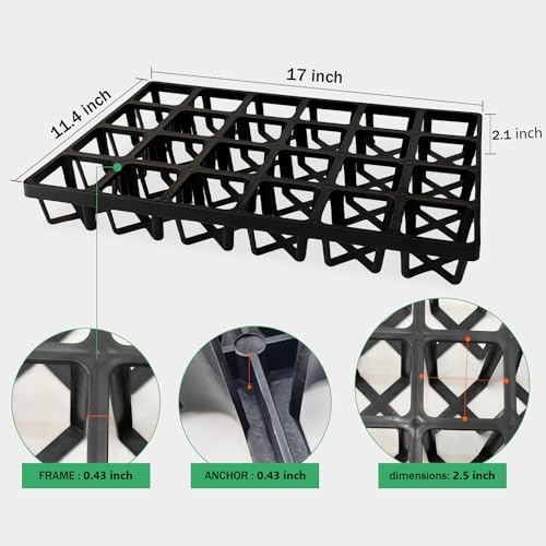 RooTrimmer Square Nursery Pot Tray with 24 Cells, 5 Pack Plant Trays for Pots, Flower Pot Moving Tray, Plastic Planting Tray for Carrying Small Plant Pots(120 Cells in Total - Image 3