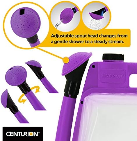Centurion 1408 Foldable Clear Plastic Watering Can,1.5 Gal with Rotating Nozzle, Long Stem Spout, Compact Ergonomic Design with Sprinkler & Pouring System Ideal for Indoor/Outdoor Gardening - Lavender - Image 2