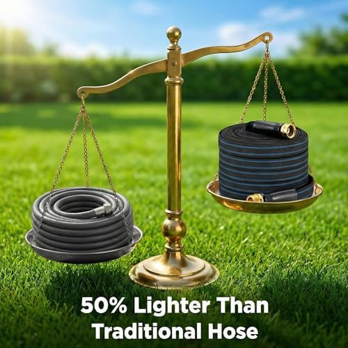 75FT Non-Expanding Garden Hose, Ultra Lightweight Water Hose,Kink-Free, Burst-Resistant, Durable & Flexible Hose, All-Weather Outdoor Hose for Lawn & Garden, Car Washing - Image 6
