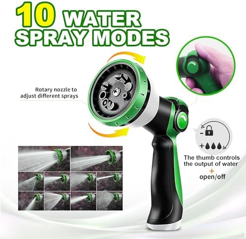 75ft Lightweight Non-Expandable Garden Hose with 10-Pattern Nozzle - Anti-Kink, Durable Triple-Layer Construction, Flexible All-Weather Hose for Watering, Car Wash, Pet Bathing - Image 3