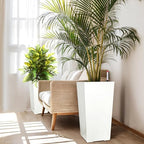 Garvee 22.5" Tall Planters Set of 2, Outdoor＆Indoor White Planter Pots - Image 3
