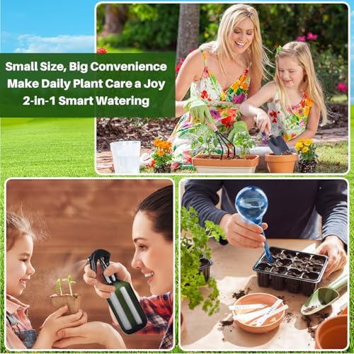 Indoor Plant Watering Can Set, 13 Pcs Garden Set with 47 oz Long Spout Can, Spray Mister, Squeeze Bottle, 6 Self Watering Globes, Gardening Tools & Pruning Scissors for Plants(Blue) - Image 3
