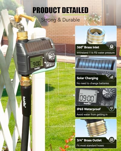 RAINPOINT Solar Sprinkler Timer, Hose Timers for Watering, Water Timer - Image 6