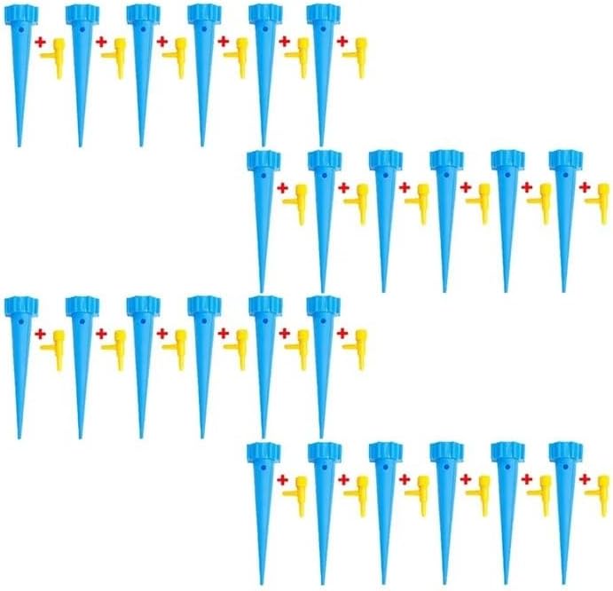6-24pcs Auto Adjustable Drip Spike Water Bottle Irrigation System Self Dripper Automatic Device Indoor Plant(Blue-24Pcs) by Unknown