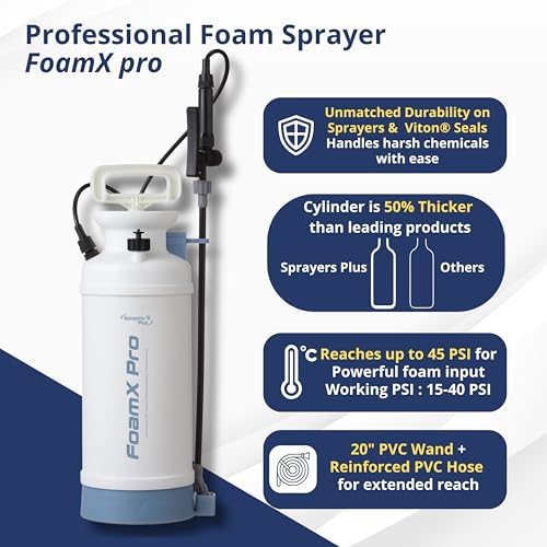 Sprayers Plus FoamX Pro Foaming Pump Sprayer 2 Gallon 45 PSI Hand Pump - Image 3