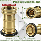1 Inch Fire Hose Nozzle Brass NPSH/NPT Fire Nozzle 36GPM 100PSI - Image 2