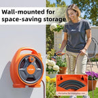 Retractable Garden Hose Reel,1/2" 45+6FT Portable Hose Reel - Image 2