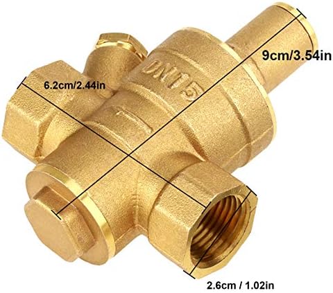 DN15 Brass Pressure Regulator, Water Pressure Reducer, G Thread Water Pressure Regulator Reducer for Tap Water Equipment - Image 3