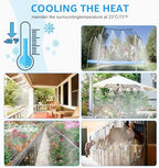MIXC Misters for Outside Patio, 100FT (30M) Misting Line+27 Mist Nozzles+3/4" Brass Adapter, Outdoor Misting Cooling System for Patio Backyard Greenhouse Trampoline Horse Corral - Image 6