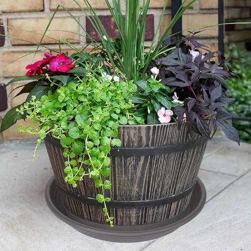 2 Pack of 16 inch Plant Saucer, Large Plant Tray, Heavy Sturdy Plant Drainage Tray for Indoors, Bird Bath Bowls, Sturdy 18 inch Plastic Pot Tray for Planter (Brown) - Image 3