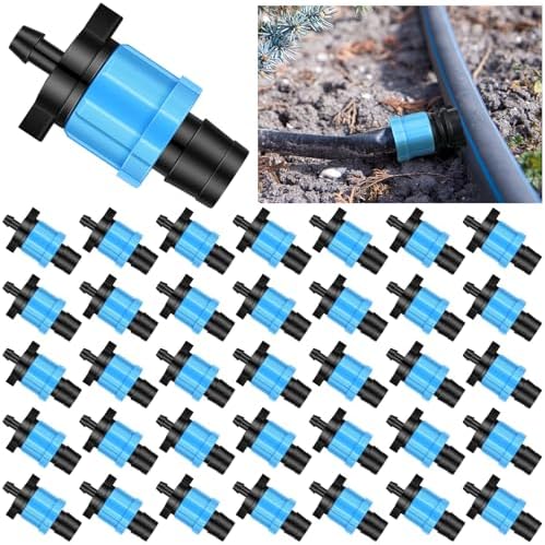 Frienda 100 Pcs Drip Tape Connector Fittings 1/4" Barb to 5/8" Tubing, Blue by Frienda