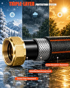 100FT Retractable Garden Hose Reel 1/2 Inch, Wall Mounted Heavy Duty Water Hose with Auto-Lock & 9-Pattern Nozzle, 180° Swivel, Slow Return System — UV Resistant Outdoor Storage - Image 5