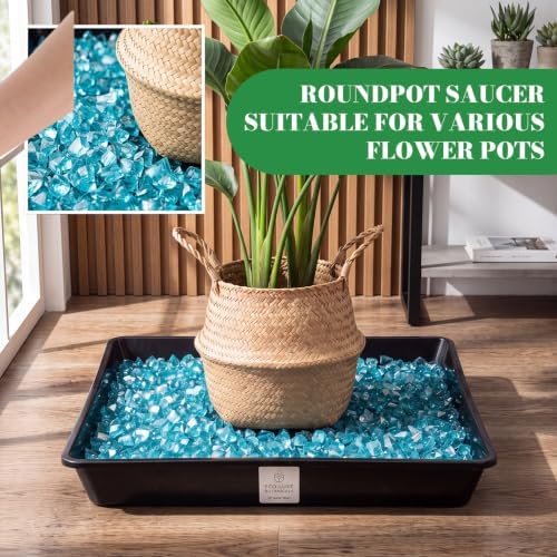 Eccliy 6 Pack Plastic Plant Saucer, Square, 14 Inch, Black - Image 4