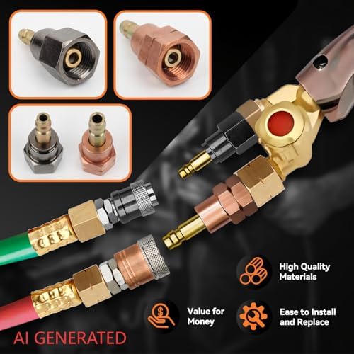 Oxy Acetylene Torch Quick Connects Fittings| Fit 9/16"-18 B Fittings - Image 4