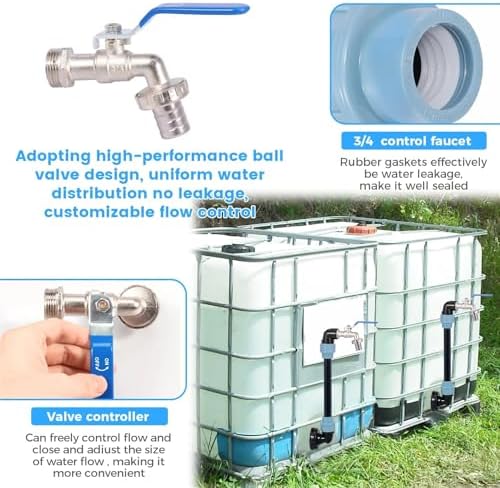 3/4Inch Outlet Tap IBC Adapter Multipurpose Hose Connection Replacement Tank Accessories for 1000L Container Rain Barrel - Image 5
