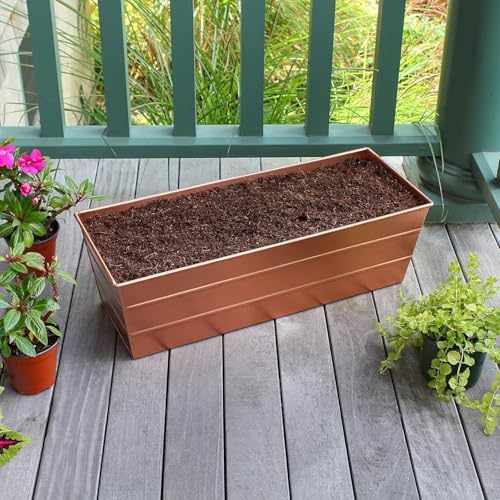 Garden Growing Kit Medium Copper Planter with Odette Stand Self Watering Freestanding Garden Box Patio Deck Outdoor Decorative Planter Display - Image 3