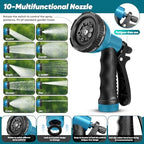 Garden Hose 100FT Non-Expanding, Lightweight Hose With 10-Function Nozzle, Leak-Proof No-Knot Easy to Carry Sturdy Flexible Water Hose for Yard Garden Outdoor（Light Black） - Image 6