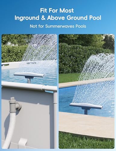 POOLHACKER Original Pool Sprinkler Fountains for Above and In-ground Pools, Adjustable Whale Tail Waterfall Wide Width for Relaxation & Cooling, 10-20 Degrees, Gray - Image 6