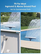 POOLHACKER Original Pool Sprinkler Fountains for Above and In-ground Pools, Adjustable Whale Tail Waterfall Wide Width for Relaxation & Cooling, 10-20 Degrees, Gray - Image 6