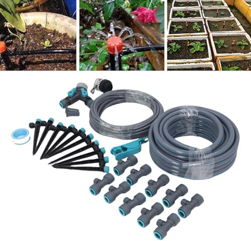 ZJchao Drip Irrigation Sprinkler System with 32.8ft Tubing and Adjustable Nozzle Emitters for Garden Lawn Greenhouse Patio - Image 5