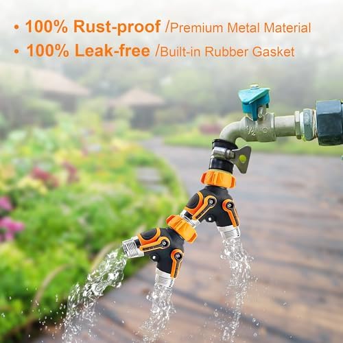 Drip Irrigation System for Garden, Greenhouse Watering System 60FT+Pipe Splitter 2 Way Heavy Duty - Image 7