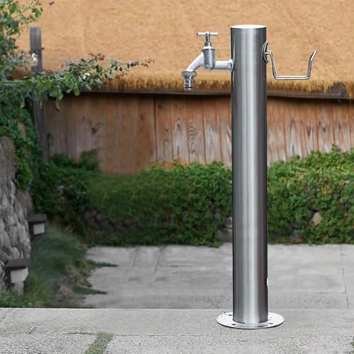 Durable Stainless Steel Outdoor Water Tap Stand - Freestanding Hose Holder for Garden Irrigation, Cleaning & Watering - Rust-Resistant, Heavy-Duty Design by Unknown