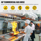3/4" × 48 inch Commercial Gas Hose, 1675KIT48 Safety System Kit, Mobile Gas Line Hose Connector Kit for Commercial Kitchen, with 3/4" Quick Disconnect（GRAY) - Image 6
